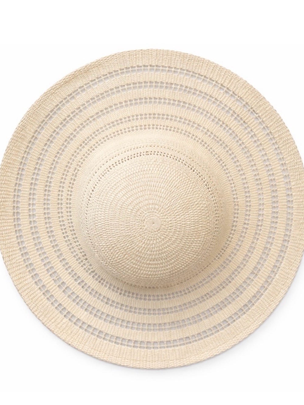 a new day Cream Crochet Wide-Brim Sun Hat